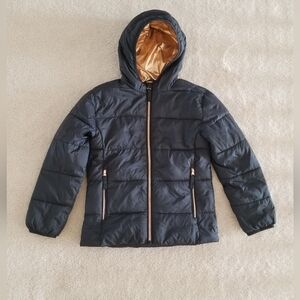 Thereabouts JCPenney Girl's Black Hooded Puffer Jacket Size S (7-8) Like New!